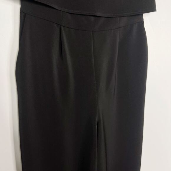 Express Size 2 Black Wide Leg Strapless Jumpsuit Cocktail Pockets Zip Back - Picture 5 of 10